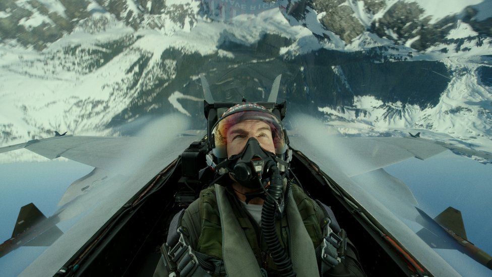 Complex flying scene from Maverick