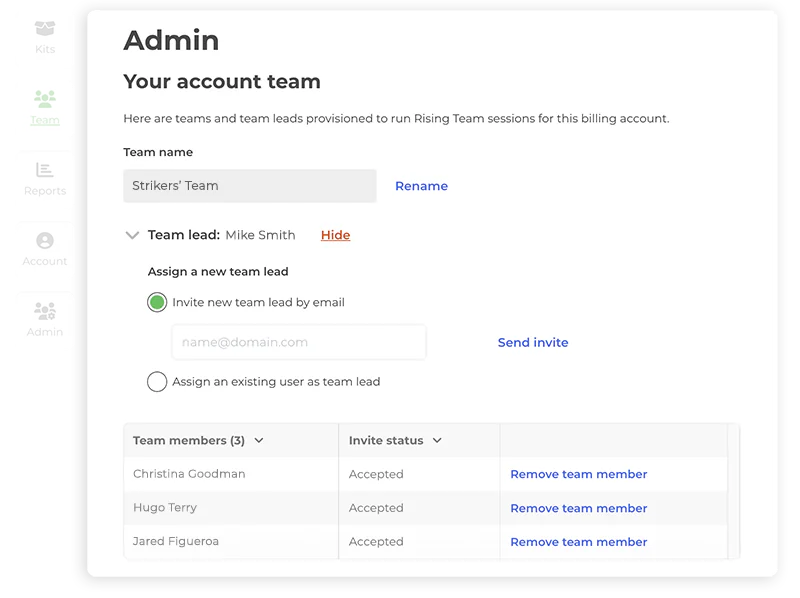 Changing team leads