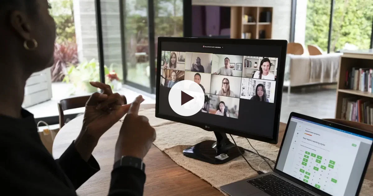 Play the podcast: a manager leading a Rising Team session with a remote team